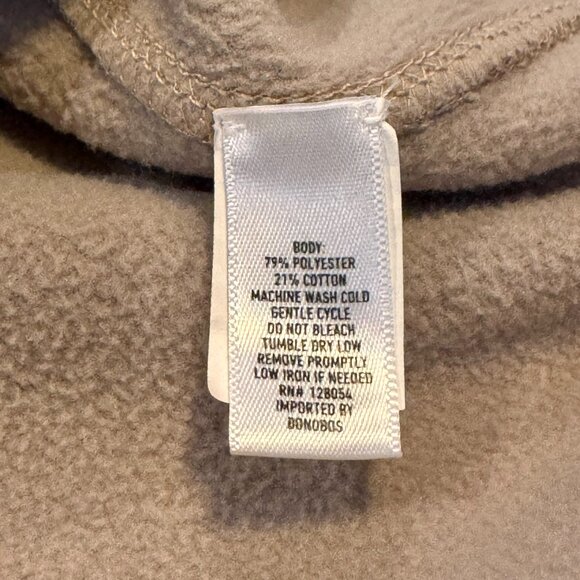 Bonobos Men’s Sweater Fleece Snap Pullover Beige w/ Teal Trim M - Picture 7 of 7